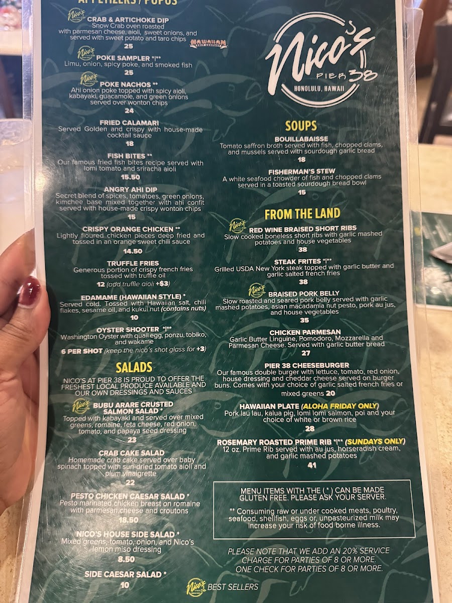Nico's Pier 38 Menu - Image 1